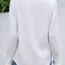 CiCiBird Women Casual Textured Tops Dressy Long Sleeve Solid Shirt Trendy Crewneck Work Blouses (White, M)