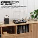 Belt Drive Turntable for Vinyl Record Player, Bluetooth Output, Built-in Phono Preamp, USB Digital Output, Magnetic Cartridge, 33/45 RPM, High-Gloss Wood Design, No Built-in Speakers
