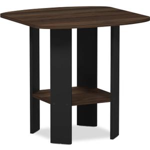 Furinno Simple Design End/SideTable, 1-Pack, Columbia Walnut/Black