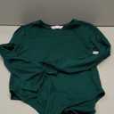 MANGOPOP Tank Top Body Suits Women Sexy Crew Neck Racerback Halter Ribbed Sleeveless Bodysuit for Women (06-long Sleeve Deep Green, XL)