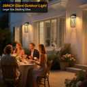 Giant LED Porch Lights Outdoor, Black Dusk to Dawn Outdoor Lighting, Waterproof Exterior Wall Mount Lantern Sconce, Outside Wall Light for House Doorway Front Door, 28 Inches