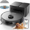 Robot Vacuum and Mop Combo, Self-Emptying Robotic Vacuums Cleaner Smart Mapping, 2-3 Months Hands-Free Base Strong Suction & LiDAR Navigation, 220 Mins Long Runtime for Pet Hair, Hard Floor, Carpet