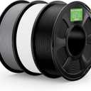 PLA+ 2.0 Filament 1.75mm, Stronger Toughness 3D Printer Filament, Black White Grey 3KG, Upgrade PLA Plus 3D Printer Filament, High Speed PLA+ Filament for Most FDM 3D Drucker