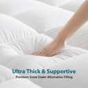 CYMULA Queen Mattress Topper for Back Pain - Extra Thick Cooling Mattress Pad Cover for Queen Size Bed - Soft Mattress Protector Pillow Top with 8-21 Inch Deep Pocket 3D Snow Down Alternative Fill