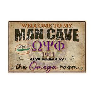 Welcome to My Man Cave 1911 Also Known As The Omega Psi Phi Room Yard Sign Metal Poster Home Living Aluminum Decor Wall Art Poster 12x16 Inch