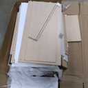 Garvee Vanity Desk with Square Mirror, 35.4 Makeup Vanity Table with Shelves, 4 Fabric Drawers Storage, Modern Dressing Table for Bedroom, Gift for Girls (Natural)