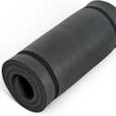 CAP Barbell 1-Inch High Density Exercise Yoga Mat with Strap | Multiple Colors (Black)