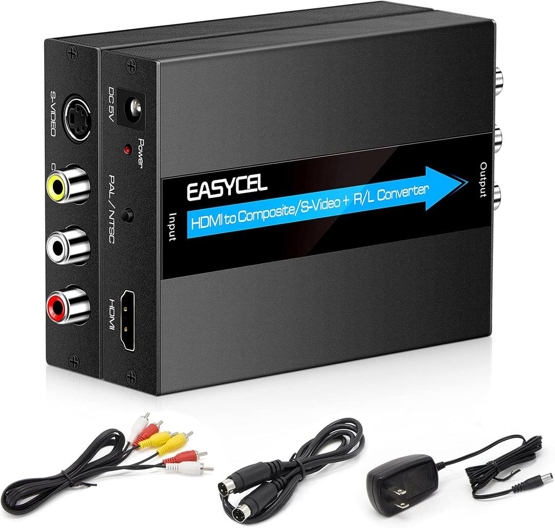 HDMI to S-Video RCA Converter, 1080P Input, Easy Installation, No Software Required
