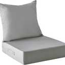 IPYNBAP Outdoor Cushions for Patio Furniture, Outdoor Seat Cushion Set 24 x 24 x 5.75 Inch, Waterproof & Fade Resistant Outdoor Chair Cushions, Deep Patio Chair Cushion with Removable Cover, Grey