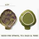 2 x Green Artichoke Dish: Spoon Rest, Sponge Holder, Soy Sauce Dish - Farmhouse Kitchen Decor & Accessories, Perfect Gifts for Women, Mom Birthday Gifts, Housewarming Gifts, Cottage Core Decor