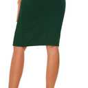 EXCHIC Womens Pencil Skirt Bodycon Business Skirt Side Slit Hem (Green, XS)