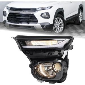 LH Halogen Type Headlight Fit for 2021 2022 2023 Chevy Trailblazer LS/LT/RS/Activ W/LED DRL Projector Headlamp Assembly Left Driver Side With Bulbs 42859233 GM2502520 42827953