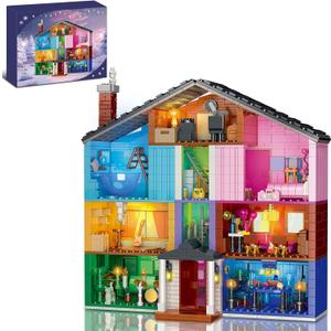 House Building Blocks Toys with Light, Compatible with Lego Set, Architecture Building Model for Adults, Construction Educational Toy Christmas Birthday Gift for Girls Boys Kids 8-12 (1256 PCS)