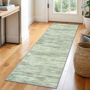 SIILOOM 2x6 Modern Abstract Runner Rug for Hallways, Lime Green Super Soft Hallway Decor Kitchen Rugs with Non-Slip, Non-Shedding Washable Rug for Entryway Bedroom Indoor