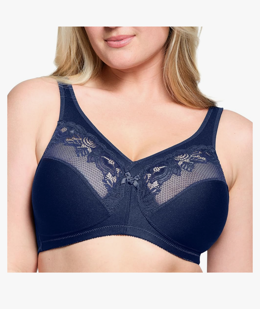 Glamorise Women's Full Figure Wirefree Minimizer Support Bra #1003 36c