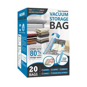 Cozy Essential Vacuum Storage Bags, Compression Space Saver Bags for Clothes, Comforters, Blankets, Pillow, Bedding, Sealer Clothing Storage,20 Combo