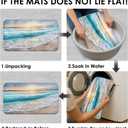 ArtSocket 4 Pcs Shower Curtain Set Beautiful Sunrise Over Sea Beach Sunny Sunset Marine Natural with Non-Slip Rugs Toilet Lid Cover and Bath Mat Bathroom Decor Set 72" x 72"