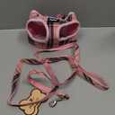 PUPTECK Soft Mesh Dog Harness and Leash Set Pet Puppy Cat Comfort Padded Vest No Pull Harnesses, Light Pink, L (L (NECK: 17", CHEST: 18.8"-24"))