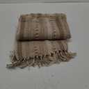 DII Farmhouse Braided Stripe Table Runner Collection, 15x72 (15x77, Fringe Included), Stone