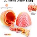 2 x 3D Printed Dragon Eggs with Dragon Inside,Color Change with Temperature,Lavender Purple+Mint Green to Pink+Yellow (12 inch)
