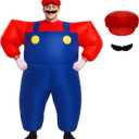 Morph Inflatable Megamorph Giant Red Plumber Costume, Plumbers Costume Mens, Inflatable Costumes Adult, Blow Up Costumes for Adult