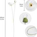 Poppy Flowers Artificial,6PCS Faux White Poppies 41.3in Long Stem Artificial Flowers for Tall Vase Wedding Party Office Decor(White)