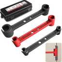 Door Hinge Adjustment Tool Multi-Size Hinge Gap Adjusting Wrench Kit Heavy Duty Door Hinge Repair Tool for Residential and Commercial Use (3 piece set, Medium)