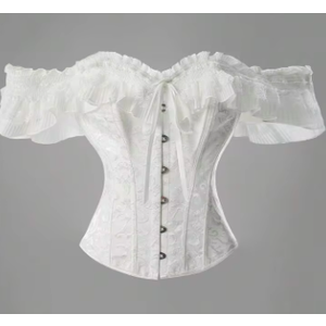 Vintage Palace Style Jacquard Front Button, Back Cinched Waist