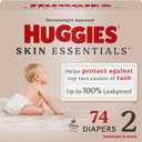 Huggies Size 2 Diapers, Skin Essentials Baby Diapers, Size 2 (12-18 lbs), 74 Count, Packaging May Vary