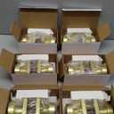Haidms Gold Door Knobs Interior, Heavy Duty Square Brass Interior Door Knobs for Bedroom Brushed Gold Privacy Doorknobs Bathroom(6 Pack)