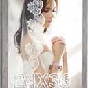 Rustic Grey 24x36 Poster Frame, Natural 36 x 24in Picture Frame Gray, Extra Large 24 by 36in Gallery Family Concert Portrait Movie Photo Frame Anniversary/Birthday/Wedding/Thank you/Christmas Gift