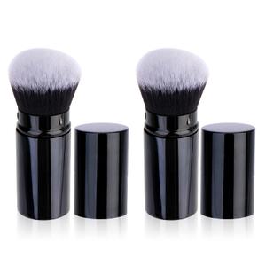 UNIMEIX Makeup Brush Sunscreen Applicator Retractable Kabuki Blush Brush Foundation Brush for Liquid Makeup, Bronzer, Cream or Powder (2 Pack, Black)