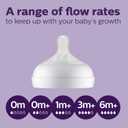 Philips Avent Natural Baby Bottles with Natural Response Nipples (Medium Flow, Flow 3), 9oz, 4-Pack, SCY903/04 (Clear)