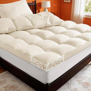 Deluxe 100% Organic Wool Mattress Topper Queen Size (Beige,(60"x80"))