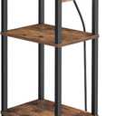 Side Table with Charging Station, Tall End Tables Living Room, 30 Inch Skinny Night Stand with Storage, Small Bedside Tables for Bedroom, Office, Dorm, Hallway, Rustic Brown