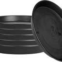 12 Inch Round Plastic Classic Plant Saucer, 6 Pack Plant Saucer Tray, Plastic Plant Trays for Pots, Extra-Deep Plant Water Dray Tray, 12",Black