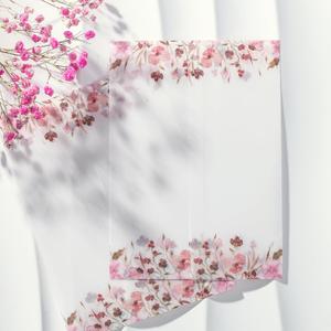 UNIQOOO 50 Pack Pink Flower Vellum Jackets for 5x7 Invitations, Elegant Pre-Folded Vellum Paper, 115GSM Vellum for White Theme Wedding and Events