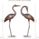 Kircust Crane Garden Sculptures & Statues Heron Decoy Large Size Metal Birds Yard Art Standing Vintage Brass Heron Lawn Ornament Outdoor Decorations 37 Inches Set of 2