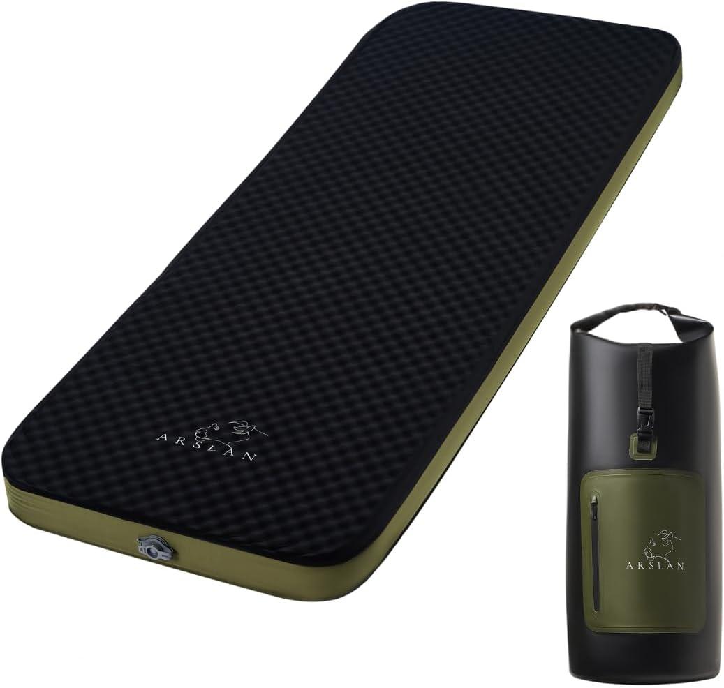 Self-Inflating Sleeping Pad 4" Memory Foam  Camping Mattress with Backpack | Extra Thick, Durable, Water-Resistant, Fast Setup for Outdoor, Hiking & Travel  Limited Stock Clearance