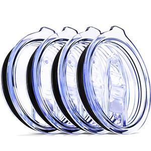 4 Wine Tumbler Lids, 12 oz Spill Proof 2.9 inch Diameter (Outer Rim) Lids for Wine Mugs - No Leak Design Splash Resistant Replacement Silicon Sliding Covers, Pack of 4 Insulated Cover