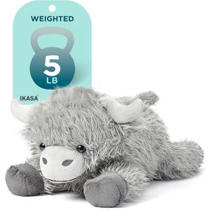 IKASA 5 lbs Weighted Stuffed Animal Highland Cow Plush Toy,24 inches Giant Large Big Jumbo Soft Toys, Huge Cute Fluffy Heavy Fat Oversized Plushie,Gifts for Kids Girls Boys