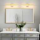 Gold Bathroom Vanity Light 23.6 inch, 20W Dimmable 5CCT LED Modern Bathroom Light Fixture Over Mirror Hardwired - ETL Certificated