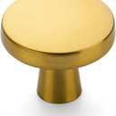 Ravinte 25 Pack Drawer Pulls 1-1/4 Inch Kitchen Cabinet Knobs Solid Brushed Brass Round Dresser Drawer Knobs Gold Dresser Knobs Drawer Knobs Simple Cabinet Hardware for Cupboard Drawer Pulls