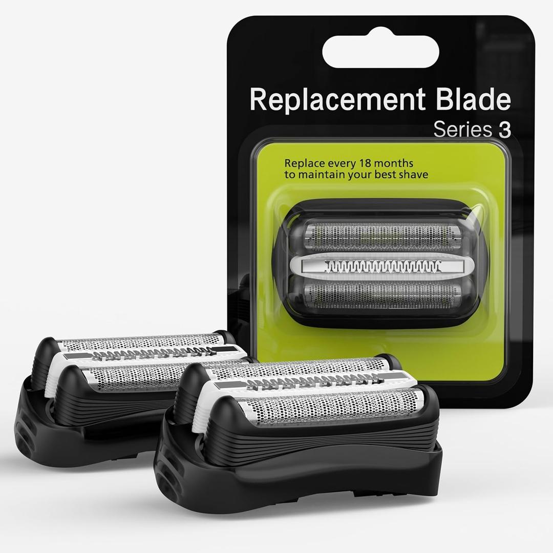 2-Pack 32B 21B Shaver Replacement Head for S3 Foil & Cutter Razor, Accessories for Braun Series 3 S3 3040s 3010s 310s 3000s 3050cc 3080s 390cc