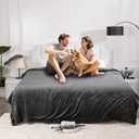 Waterproof King Size Blankets for Bed 80'' x 90'', Water Proof and Stain Resistant Throw Blankets for Couch Sofa, Reversible Mattress Protector for Twin, Queen, King Beds(Grey)