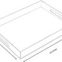 KEVLANG Clear Sturdy Acrylic Serving Tray with Handles-12x16Inch-Serving Coffee,Appetizer,Breakfast,Butler-Kitchen Countertop -Makeup Drawer Organizer-Vanity Table -Ottoman