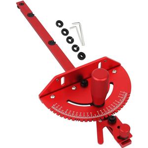 Table Saw Miter Gauge with Aluminum Miter Bar, Standard Slot 3/4'' x 3/8'', 27 Angle Stops Miter Gauge, Works w/Table Saws, Router Table, Band Saw (Red)