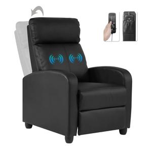 Electric Massage Chair Recliner Chair for Living Room Massage Recliner Adjustable Remote Controlled Leather Massage Chair, Single Home Seating for Adults with Footrest, Pockets (Black)