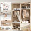 Hershii Expandable Shelf Rod Closet System Heavy Duty Clothes Hanger Adjustable DIY Storage Organizer Shoe Rack