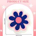 Qunclay 4 Pcs Flower Cute Bath Mat, 15. 8 x 15. 8'' Small Daisy Shaped Washable Bath Rug Non Slip Absorbent Bathroom Mat Funky Floral Toilet Rug Cute Bathroom Bedroom Flower Carpet for Women, 4 Colors